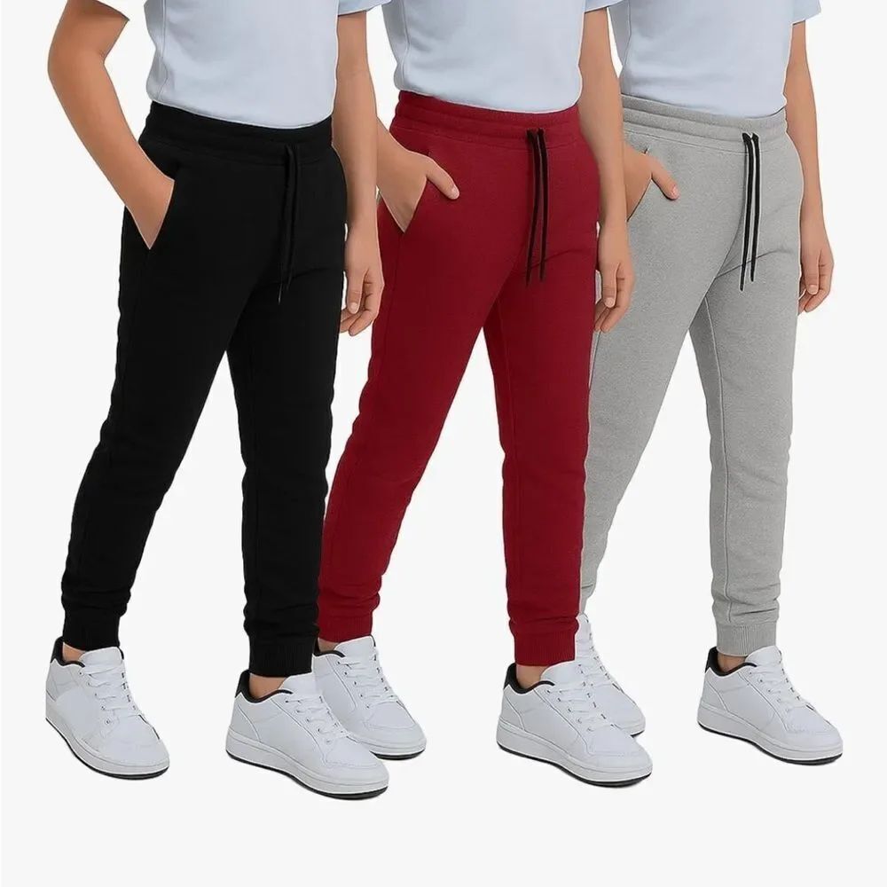 Kids Jogger Pants - Black, Red, and Gray Large